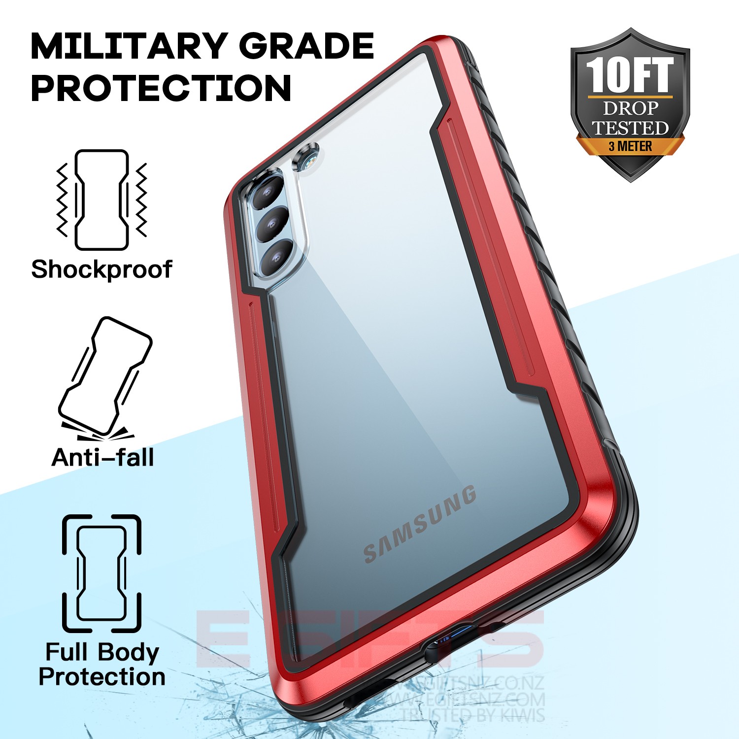 Samsung S22 Plus Tough Metal Clear Case - Image 6