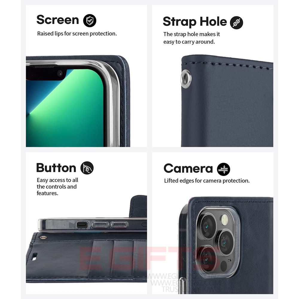 iPhone 13/14 Mercury Goospery Blue Moon Wallet Case - Image 6