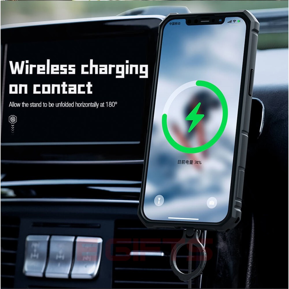 iPhone 13/14 Nillkin Camera Shield Armor Pro Ring Stand Holder Tough Case - Image 13