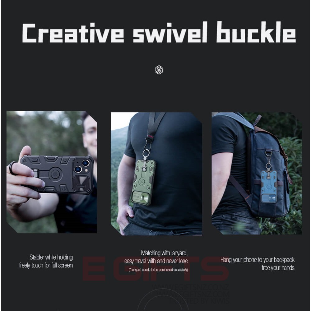 iPhone 13/14 Nillkin Camera Shield Armor Pro Ring Stand Holder Tough Case - Image 11