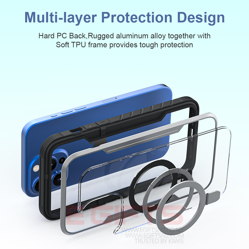 iPhone 15 Pro Max Magsafe Metal Clear Tough Case - Image 7