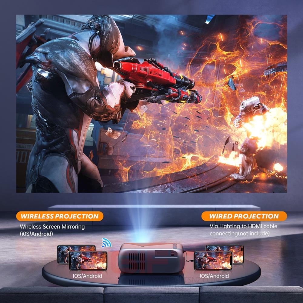 Portable VF290 WiFi 1080P Full HD Outdoor Movie Projector - Image 3