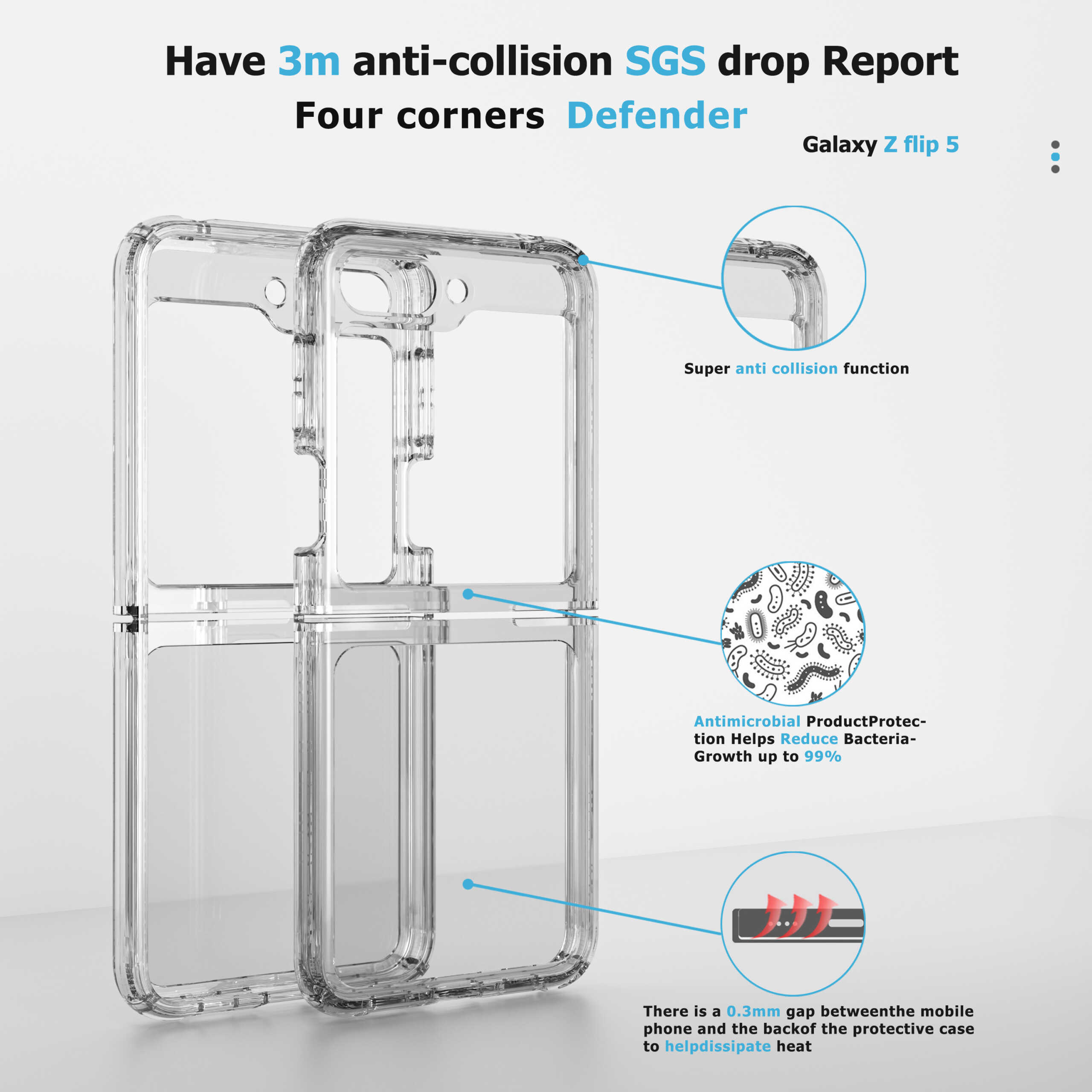 Samsung Galaxy Z Flip 6 / Flip 7 FE Magsafe Tough Clear Case - Image 6