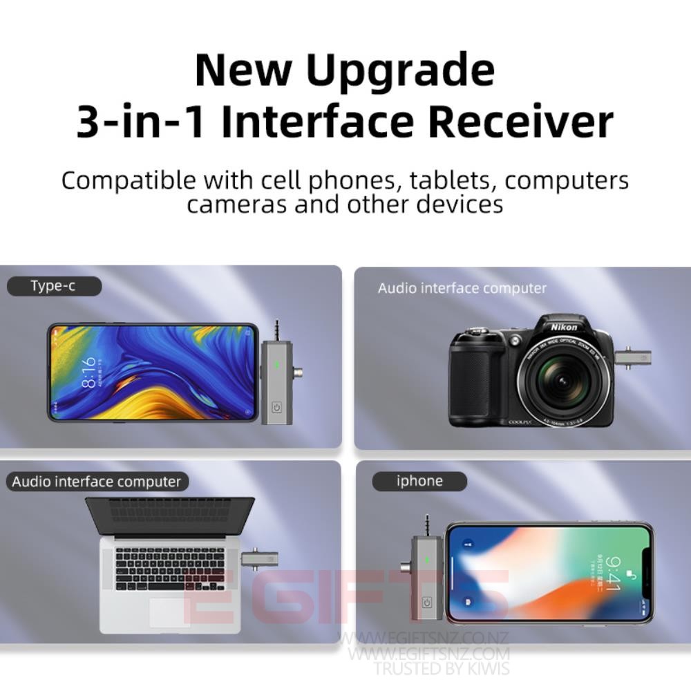 S17 Wireless 3 In 1 Lavalier Twin MIC - Image 3