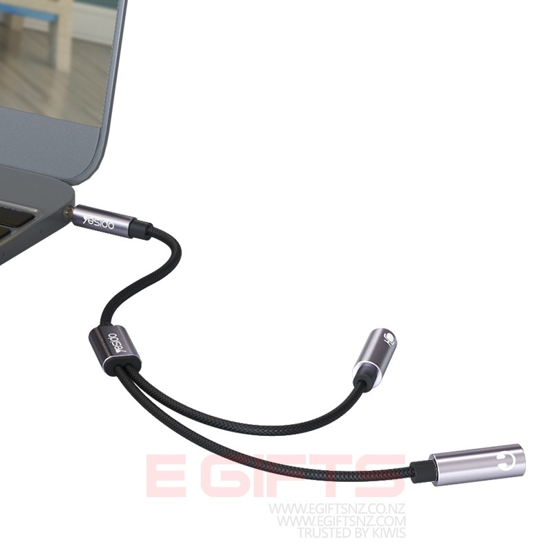 YESIDO Audio Splitter Mic and Stereo Output 3.5mm YAU-28 - Image 2