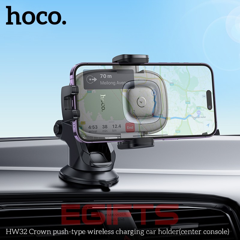 HOCO HW32 Car Wireless Fast Charging Phone Holder - Image 4