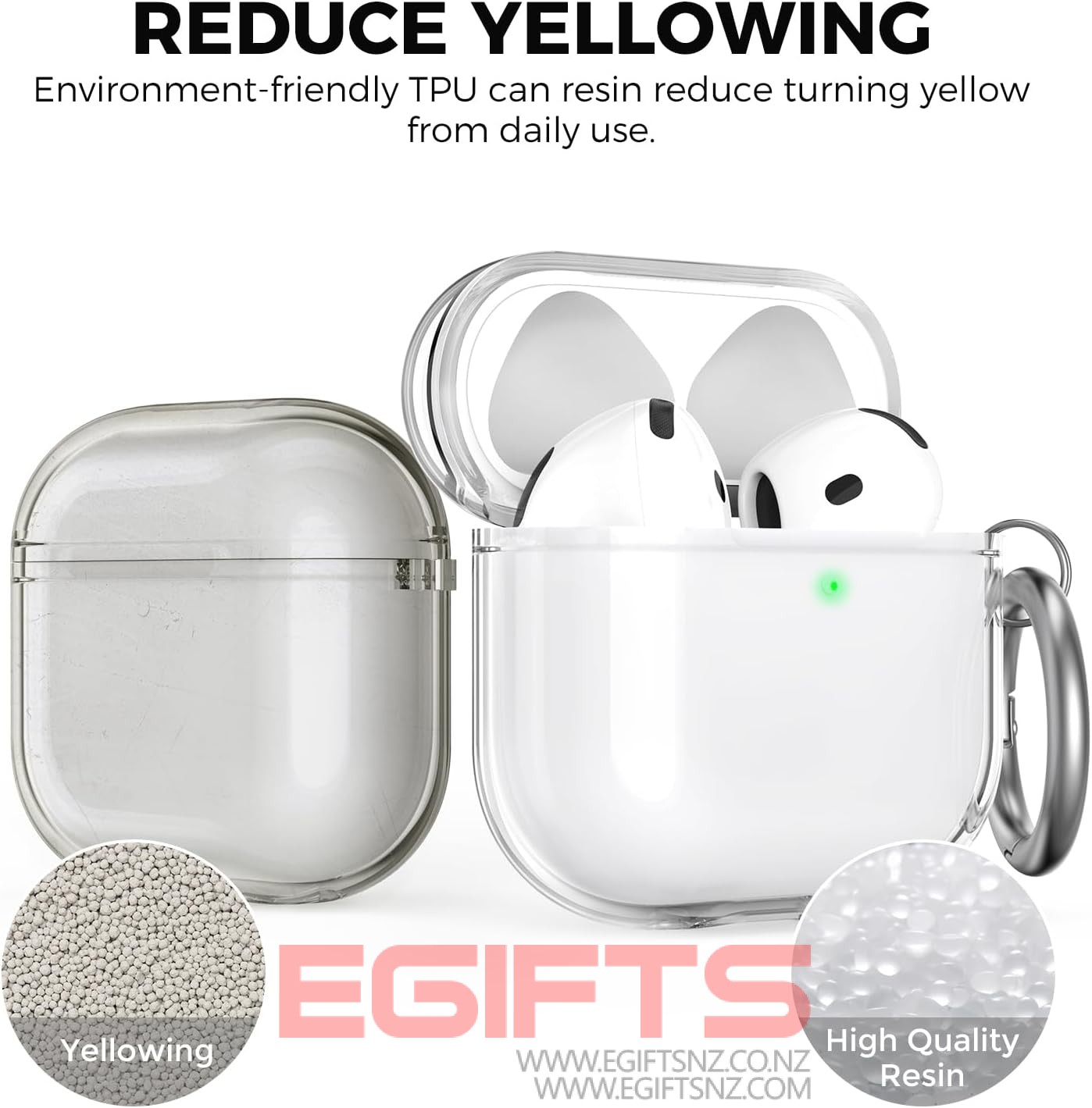 AirPods 4 Ahastyle Clear Case with Carbine Hook - Image 5