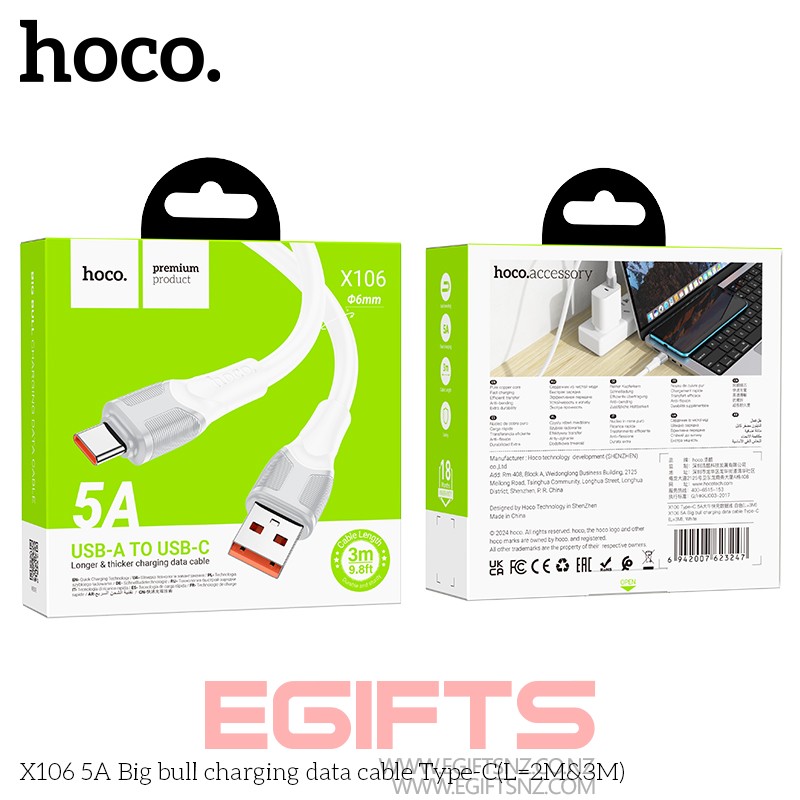 HOCO X106 5A 3M Tough Type C Cable - Image 8