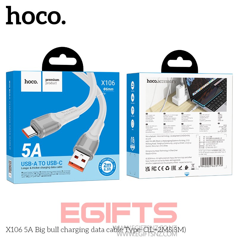 HOCO X106 5A 3M Tough Type C Cable - Image 5