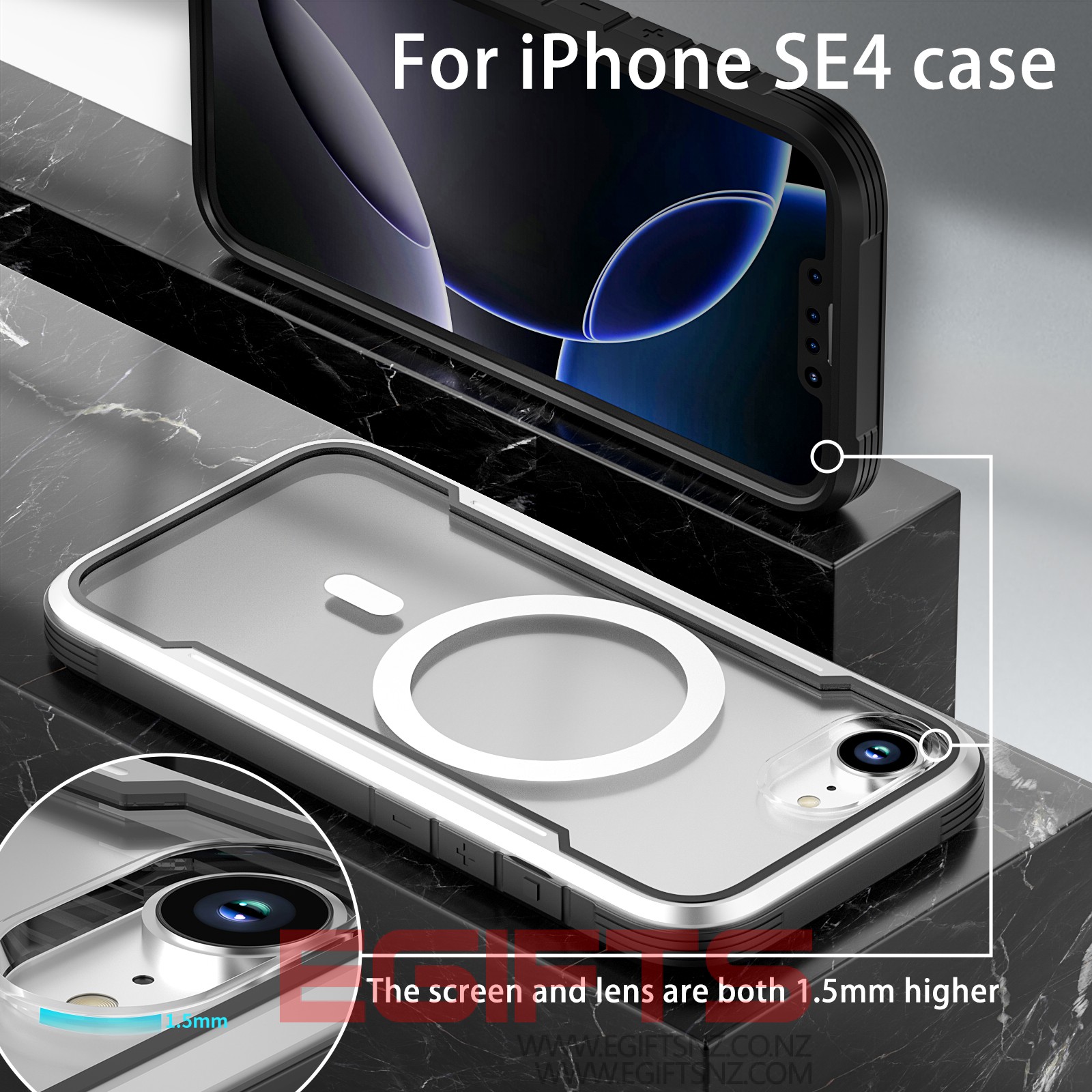 iPhone 16E/17E 2026 Magsafe Metal Clear Back Cover - Image 8