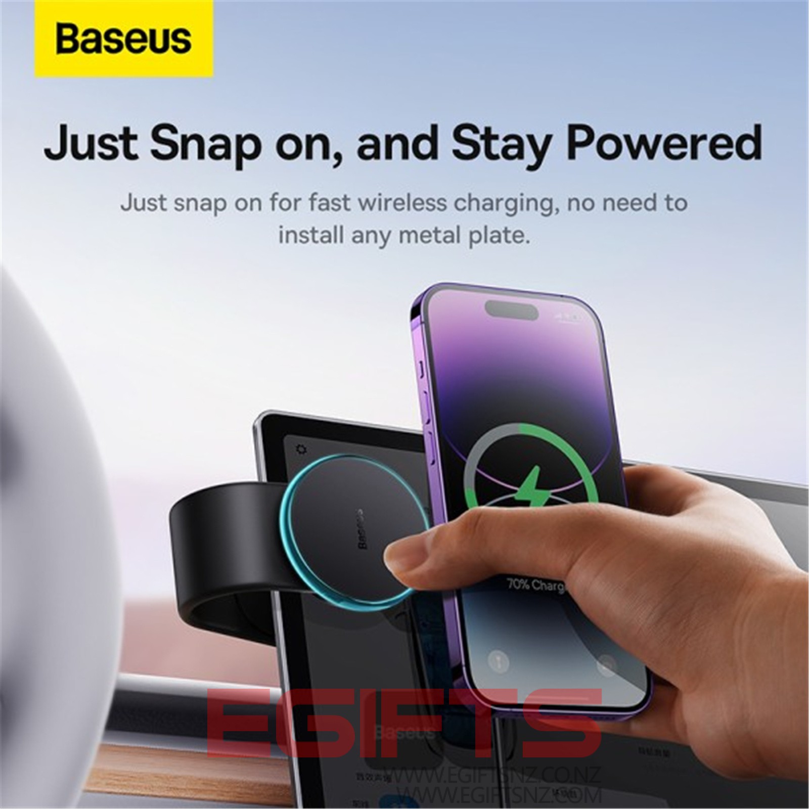 Baseus C02 Pro Magnetic Wireless Charging Car Mount - Image 5
