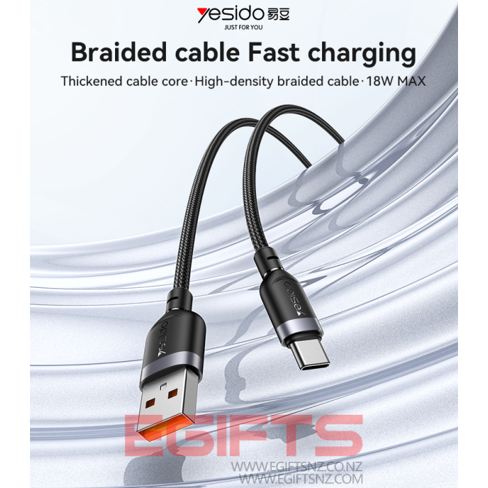 CA131C 0.3 Meter 18W Fast Charging USB to Type-C Aluminum Alloy Braided Data Cable - Image 4