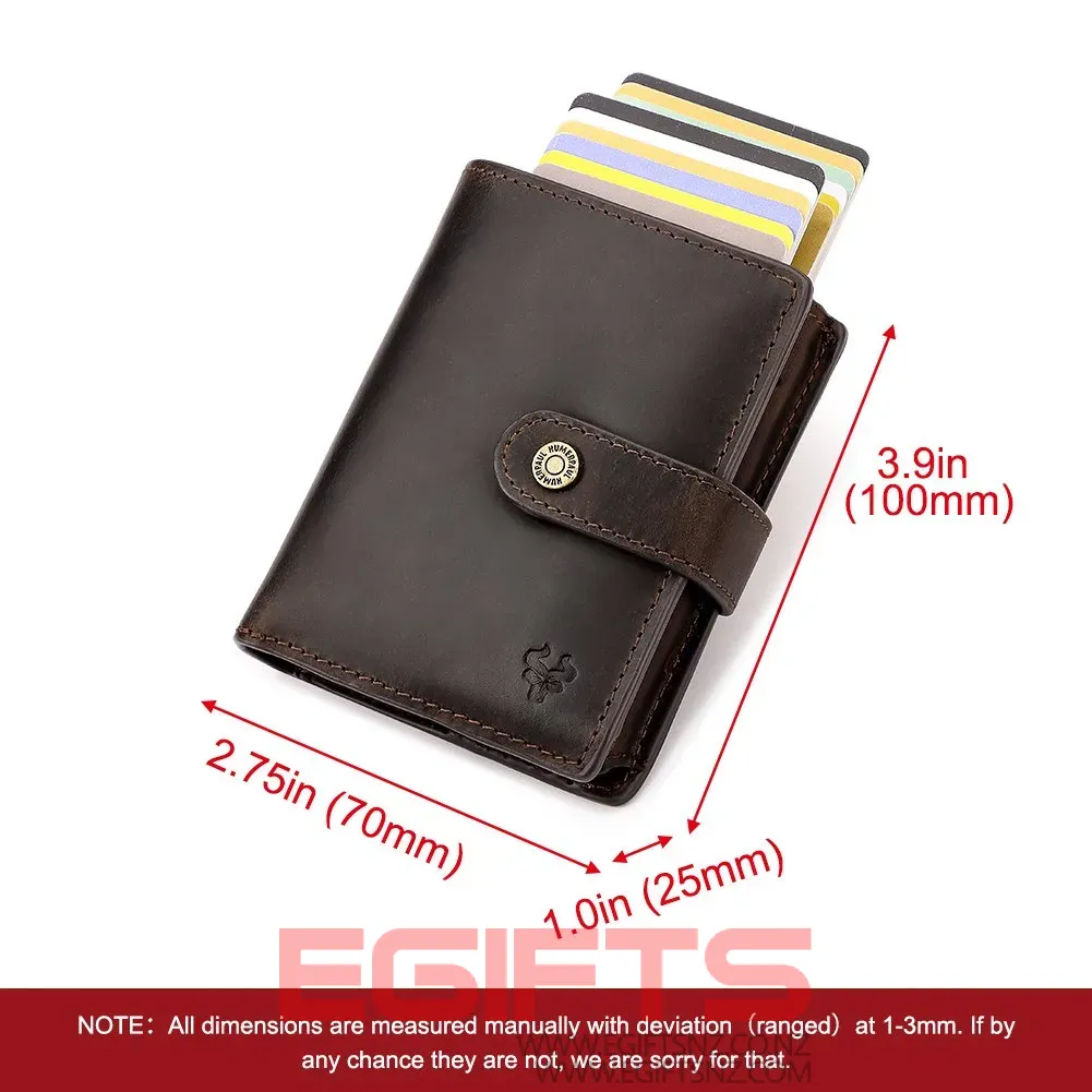 Dual Pop Up Leather Wallet RFID Blocking - Image 2