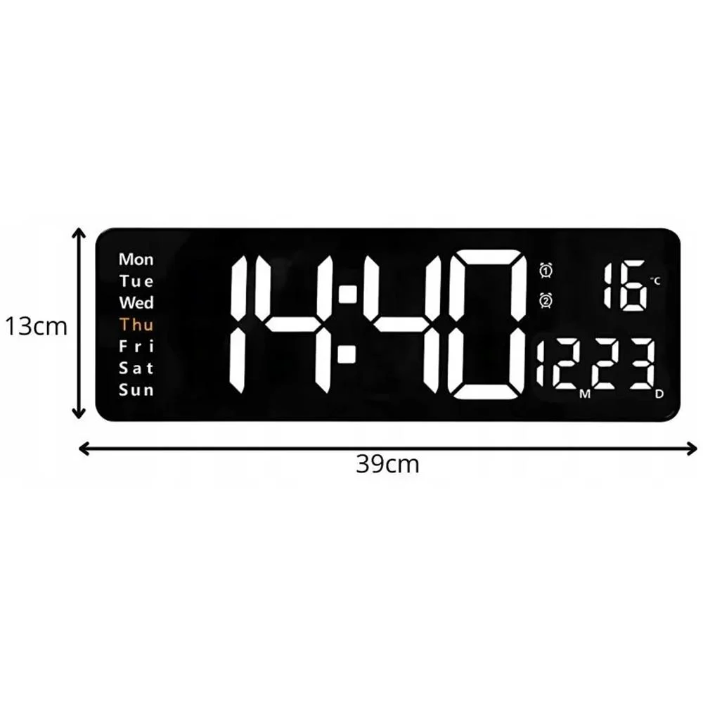 Large Digital Wall Clock with Remote Control 16 inches - Image 2