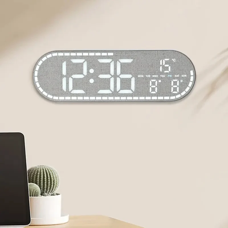 Fiber Digital LED Clock 10 Inches - Image 3