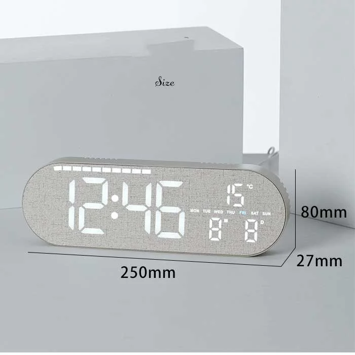 Fiber Digital LED Clock 10 Inches - Image 2