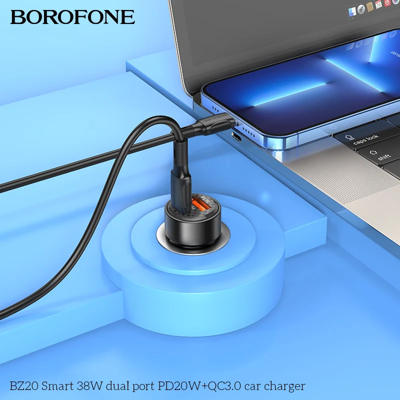 BOROFONE BZ20 Smart 38W dual port PD20W+QC3.0 Car Charger - Image 3